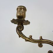 Pair of old candle holders with 3 branches in bronze, year 50/60