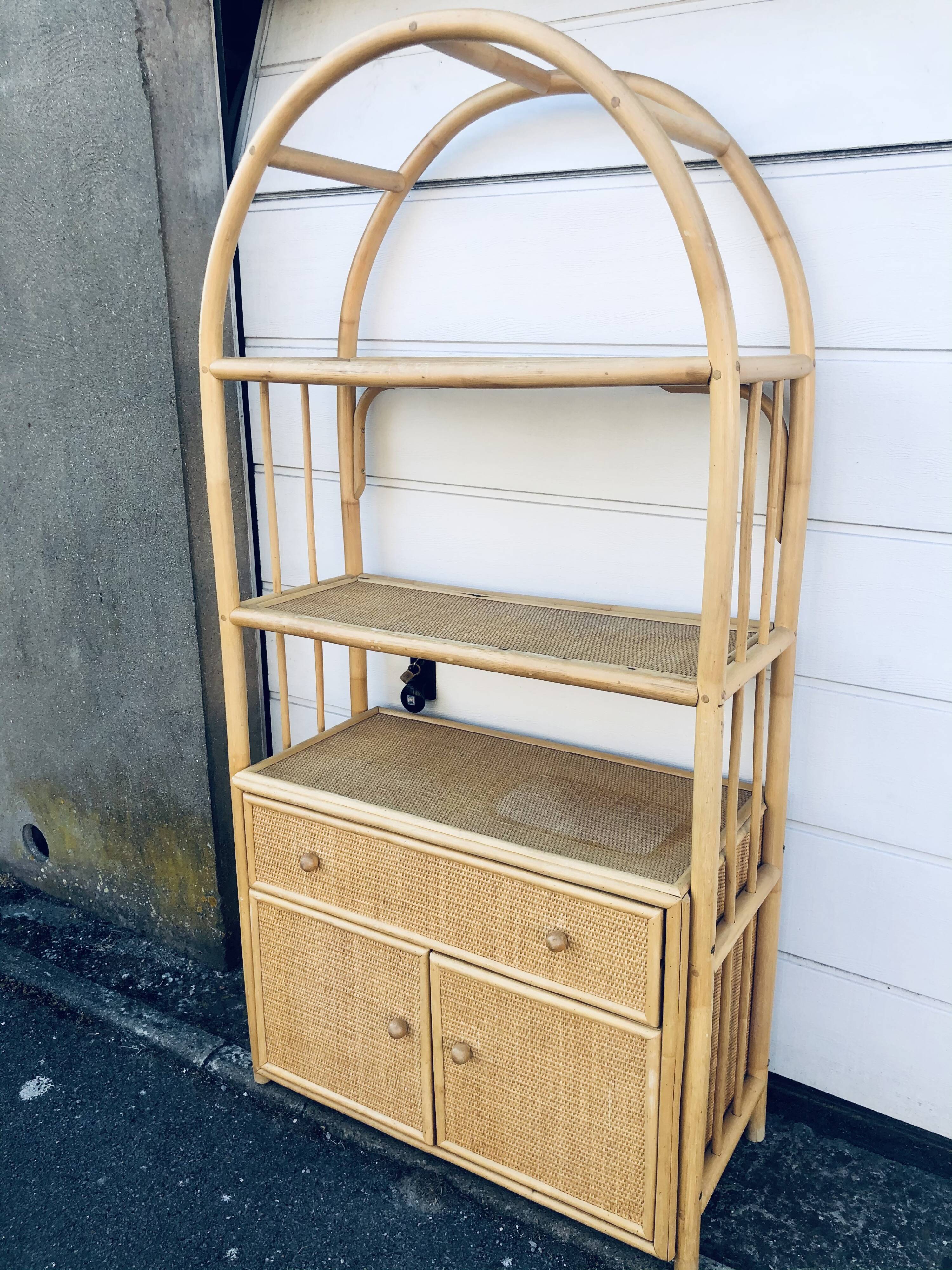 Wicker & rattan bookcase