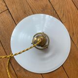 Vintage white opaline pendant lamp