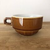 Tasse à chocolat bistrot en faïence marron