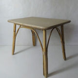 Vintage rattan sofa top table