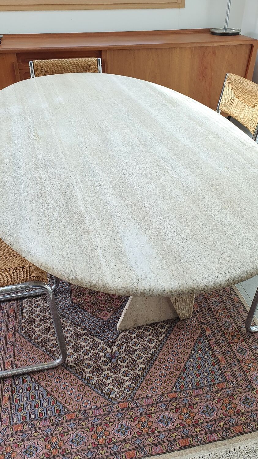 Travertine dining table
