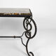 Table basse en fer forgé patiné et marbre, circa 1940