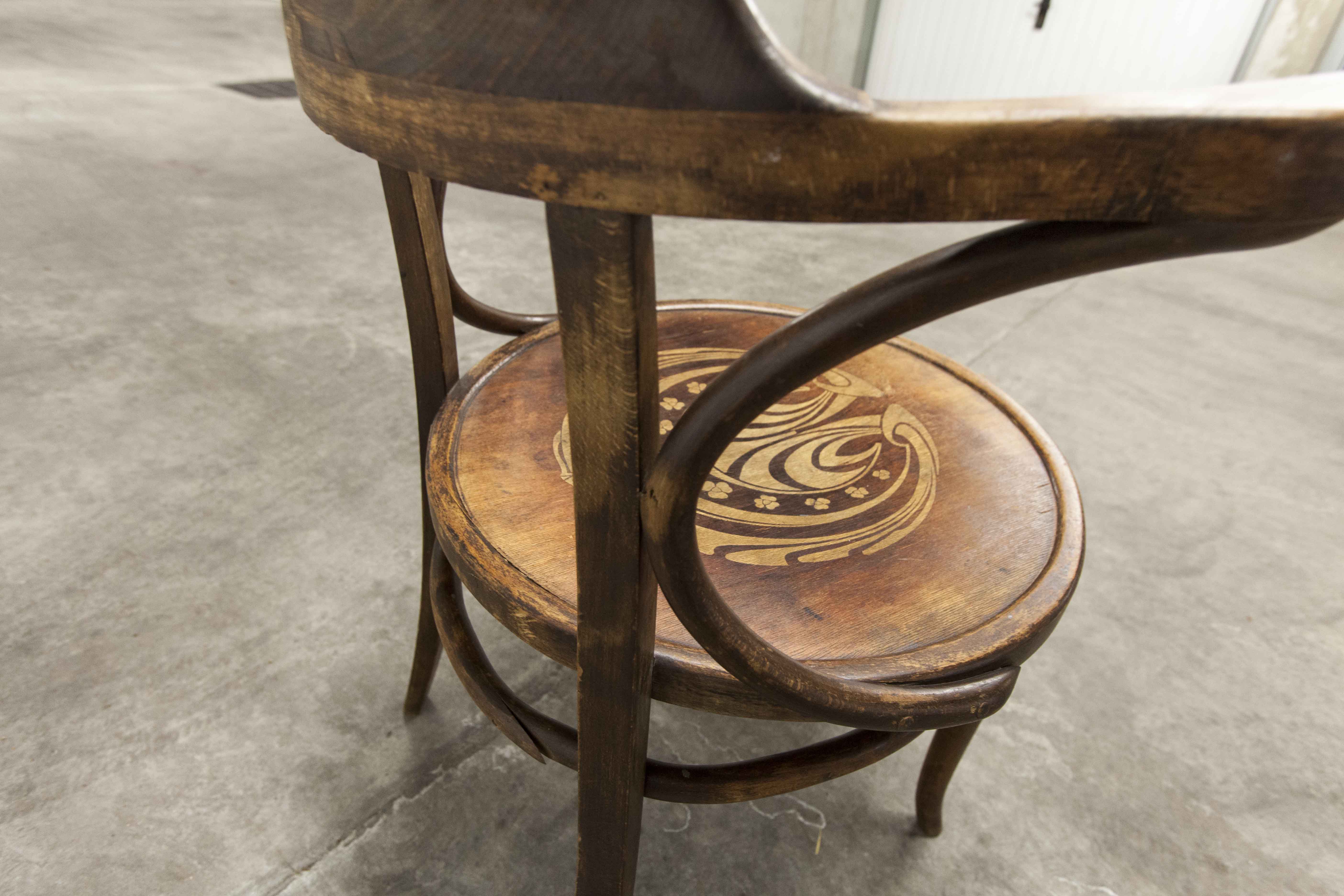 Office chair Baumann 1914 curved wood