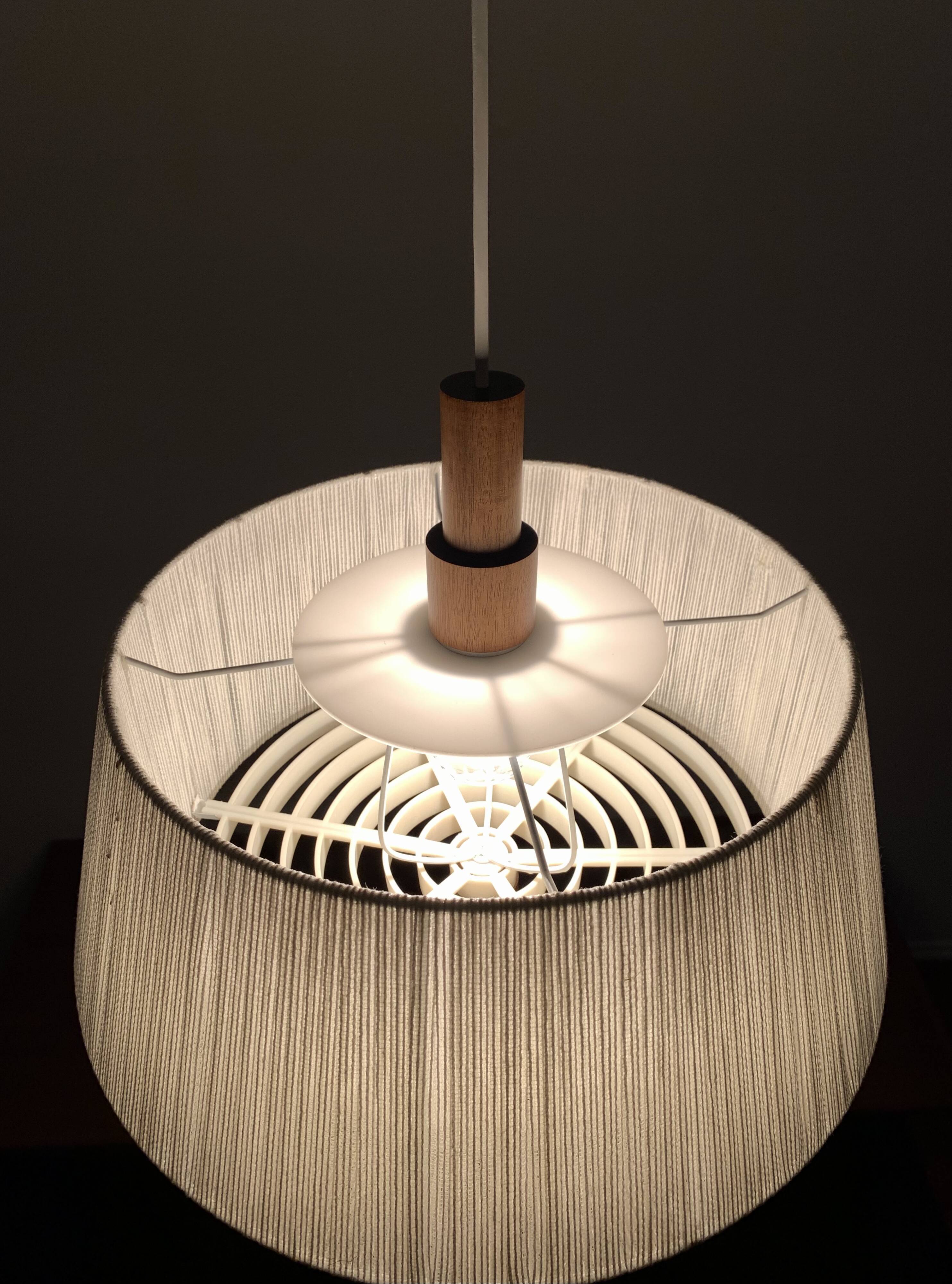 Raffia Bast and Walnut Pendant Lamp by Temde