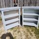 Pair Old Furniture Library 3 Vintage Grey Wood Shelves