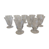 Suite de 11 verres à apéritf  Art Déco