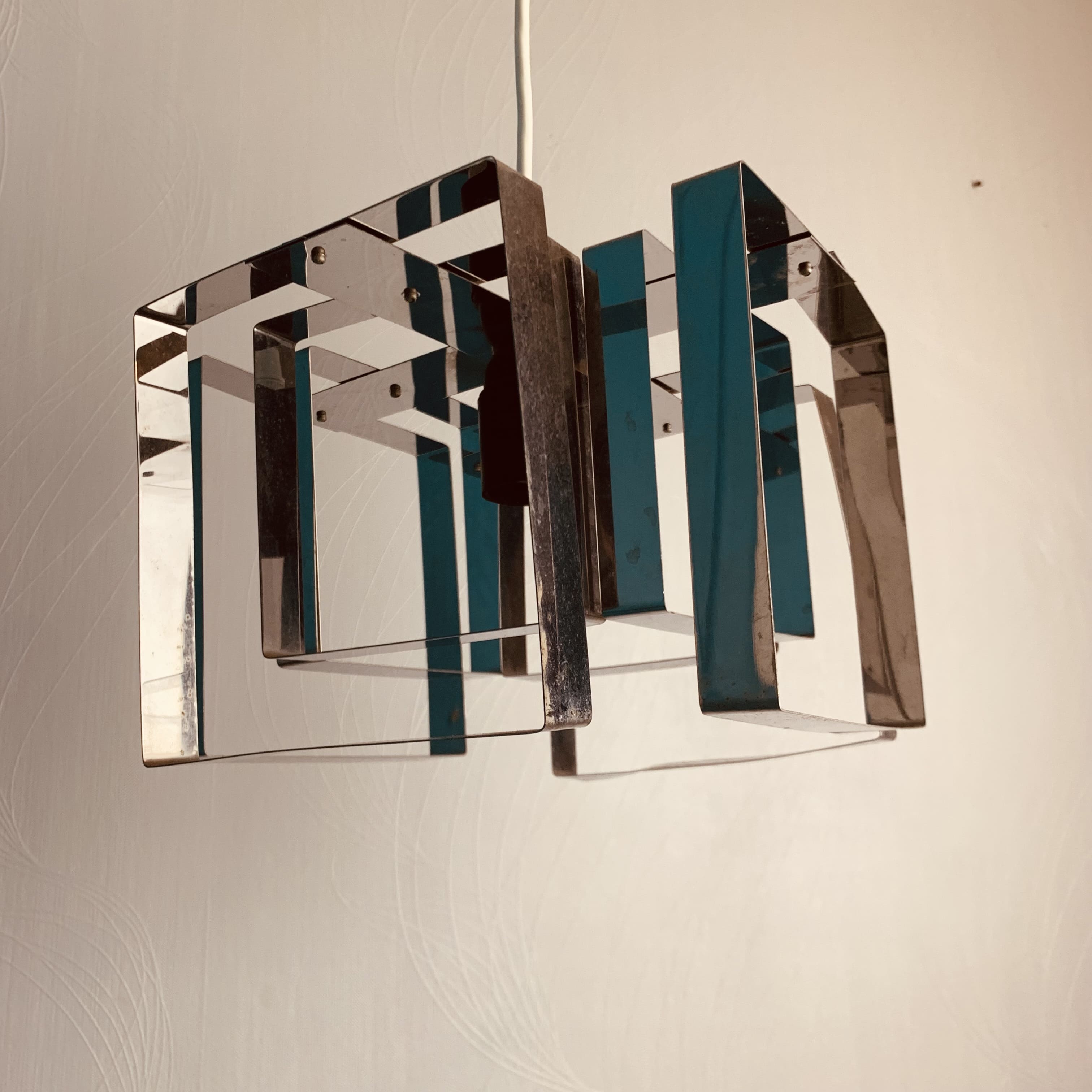 Chandelier chrome geometric shape