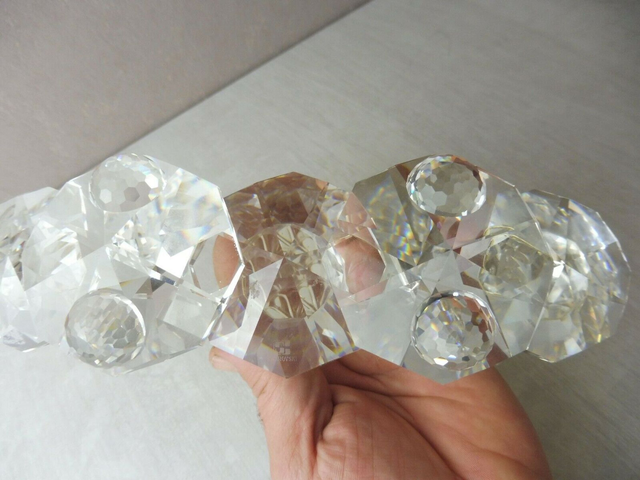 Candle holders with 3 candles, made of Swarovski crystal