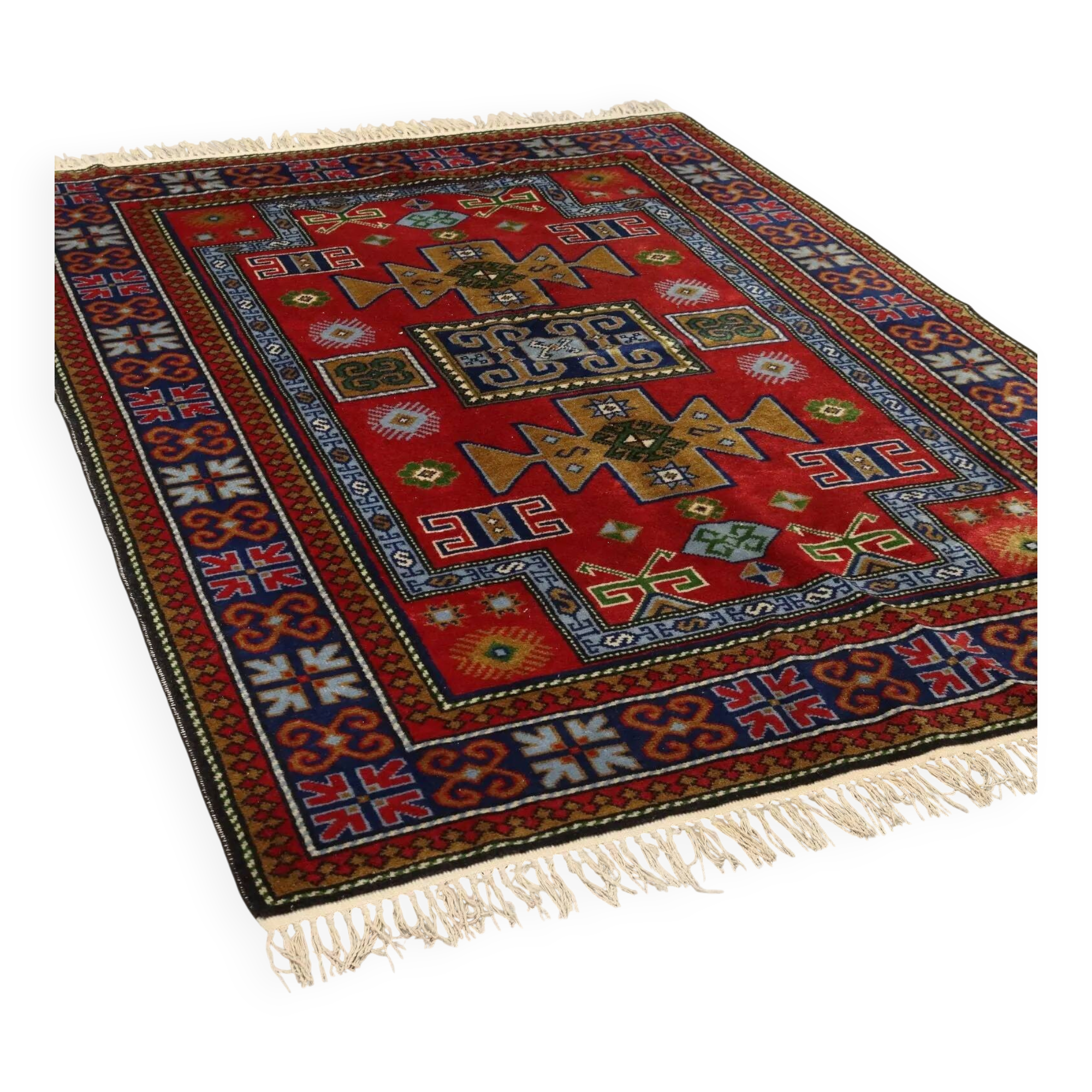 Ancient Shirwan carpet in cotton and wool, Russia, 84 x 59 in.
