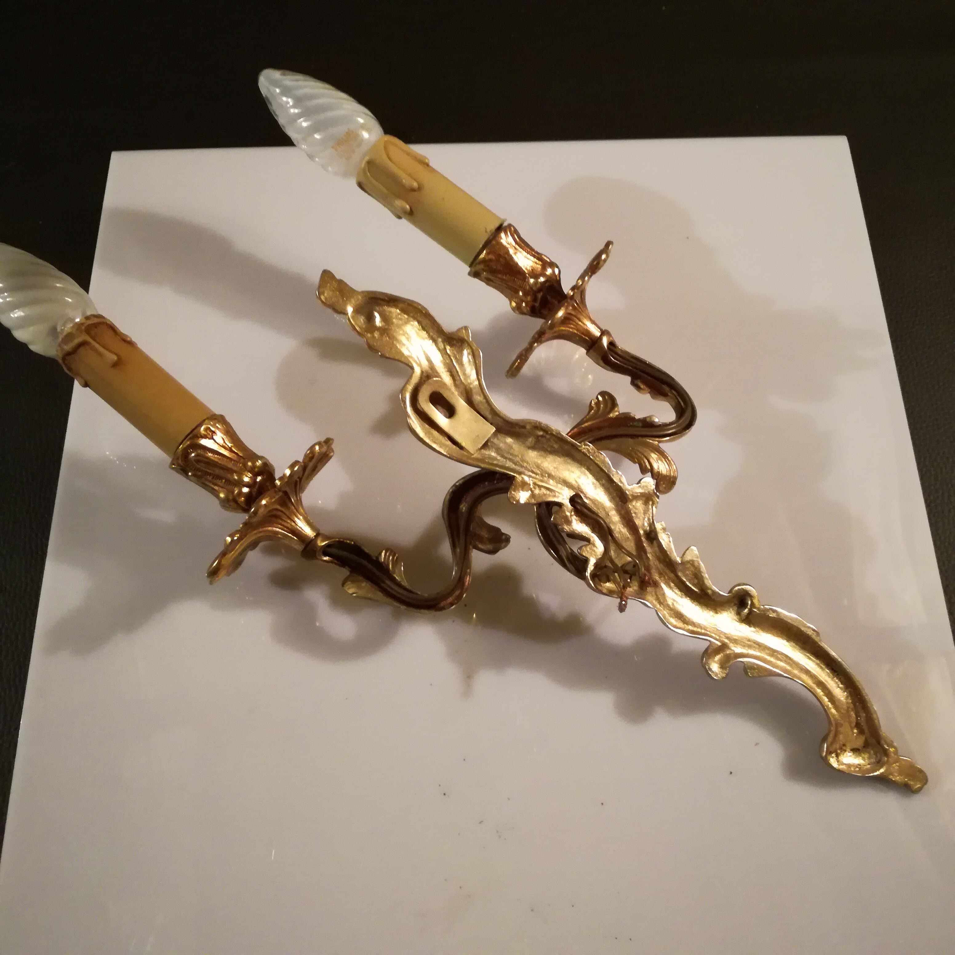 Pair of bronze sconces