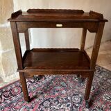 Serving trolley, rolling table with 2 wooden shelves