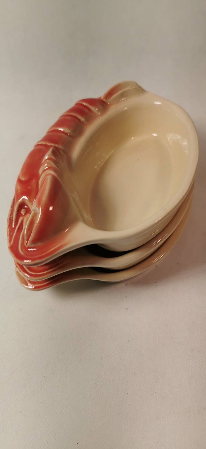 Set of 3 langoustine / lobster ramekins Charles Amand