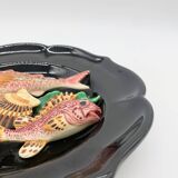 Barbotine plate with marine pattern, 1970