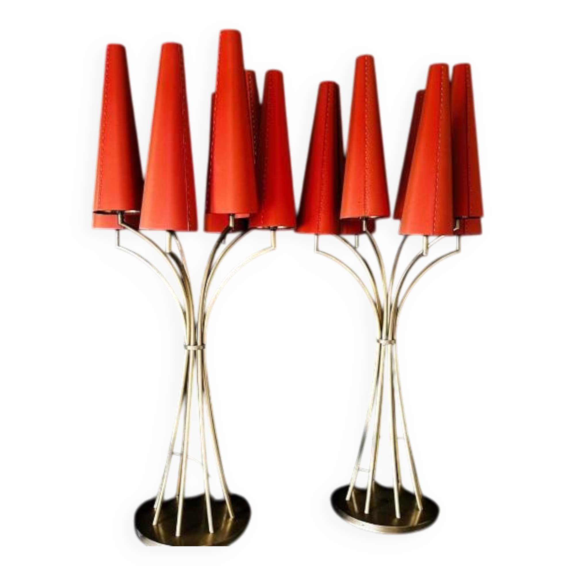 Pair of large candelabra lamps