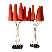 Paire de grandes lampes candelabre