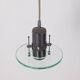 Vintage pendant lamp 80s metal and glass minimalist italian design