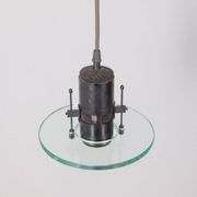 Vintage pendant lamp 80s metal and glass minimalist italian design