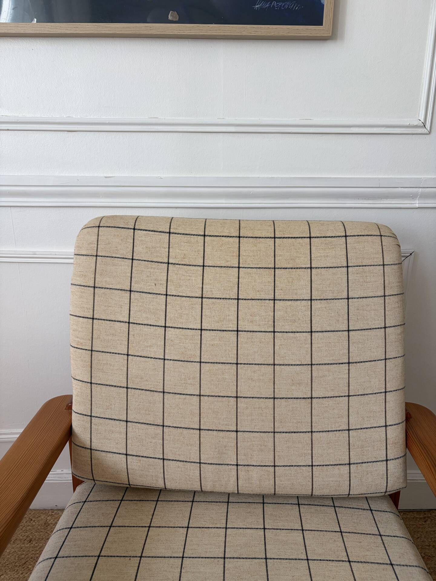 Modernist armchair in solid pine
