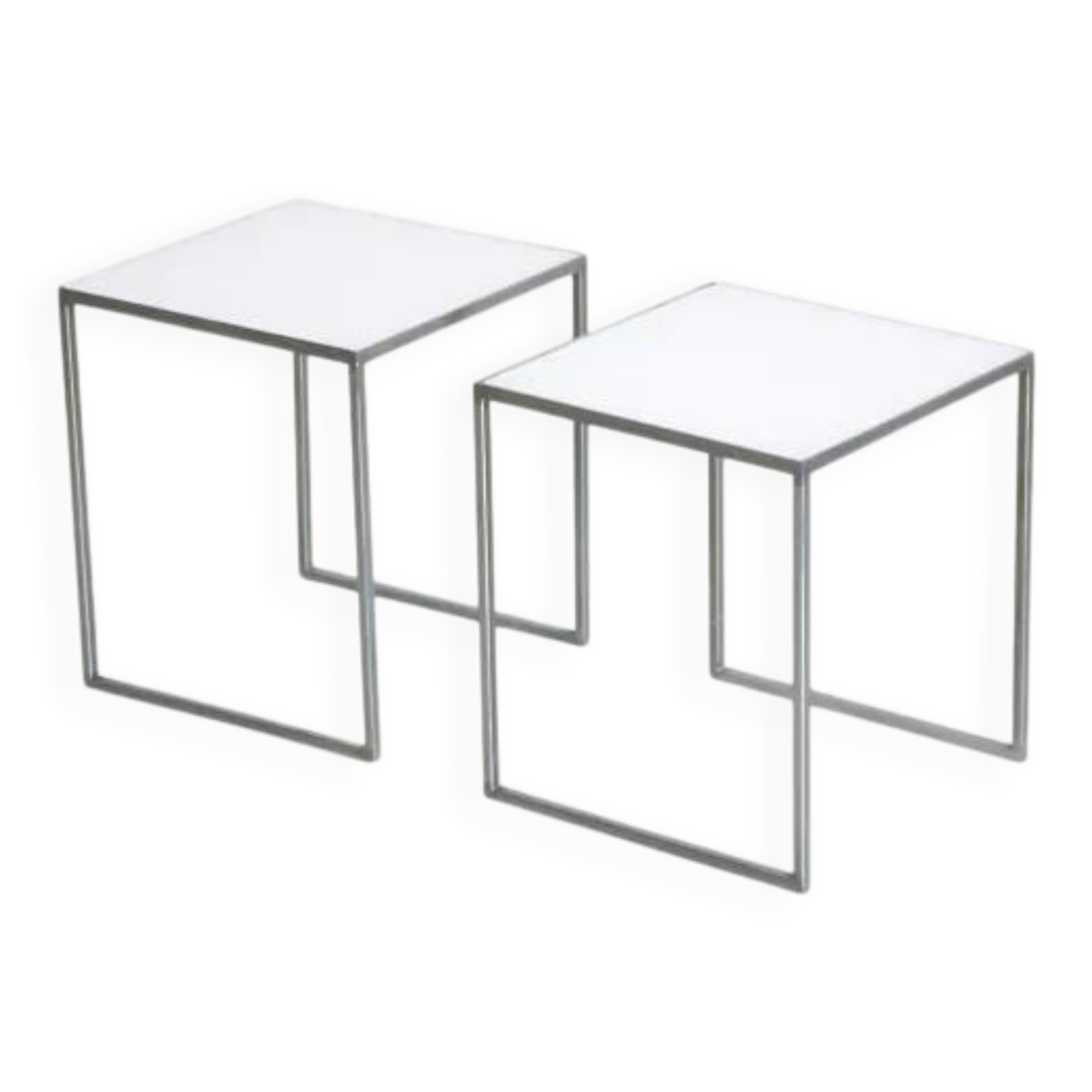 Table d'appoint danoise vintage en chrome et plexiglas