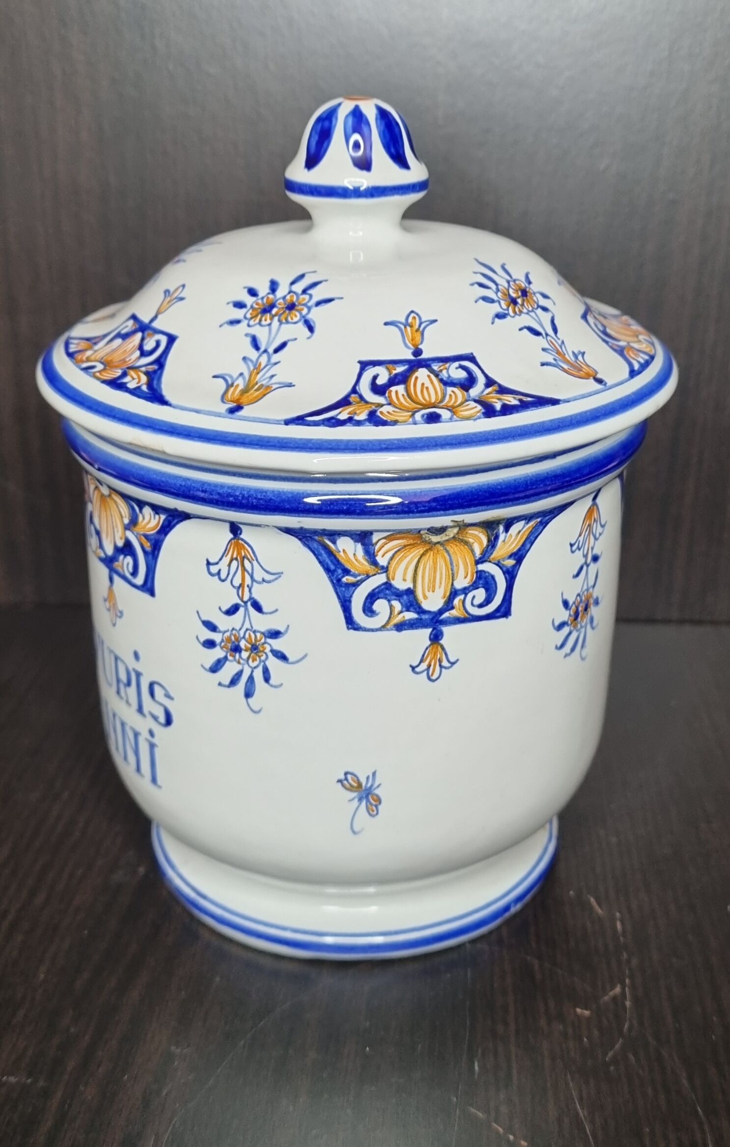 Pharmacy pot in Malicorne earthenware