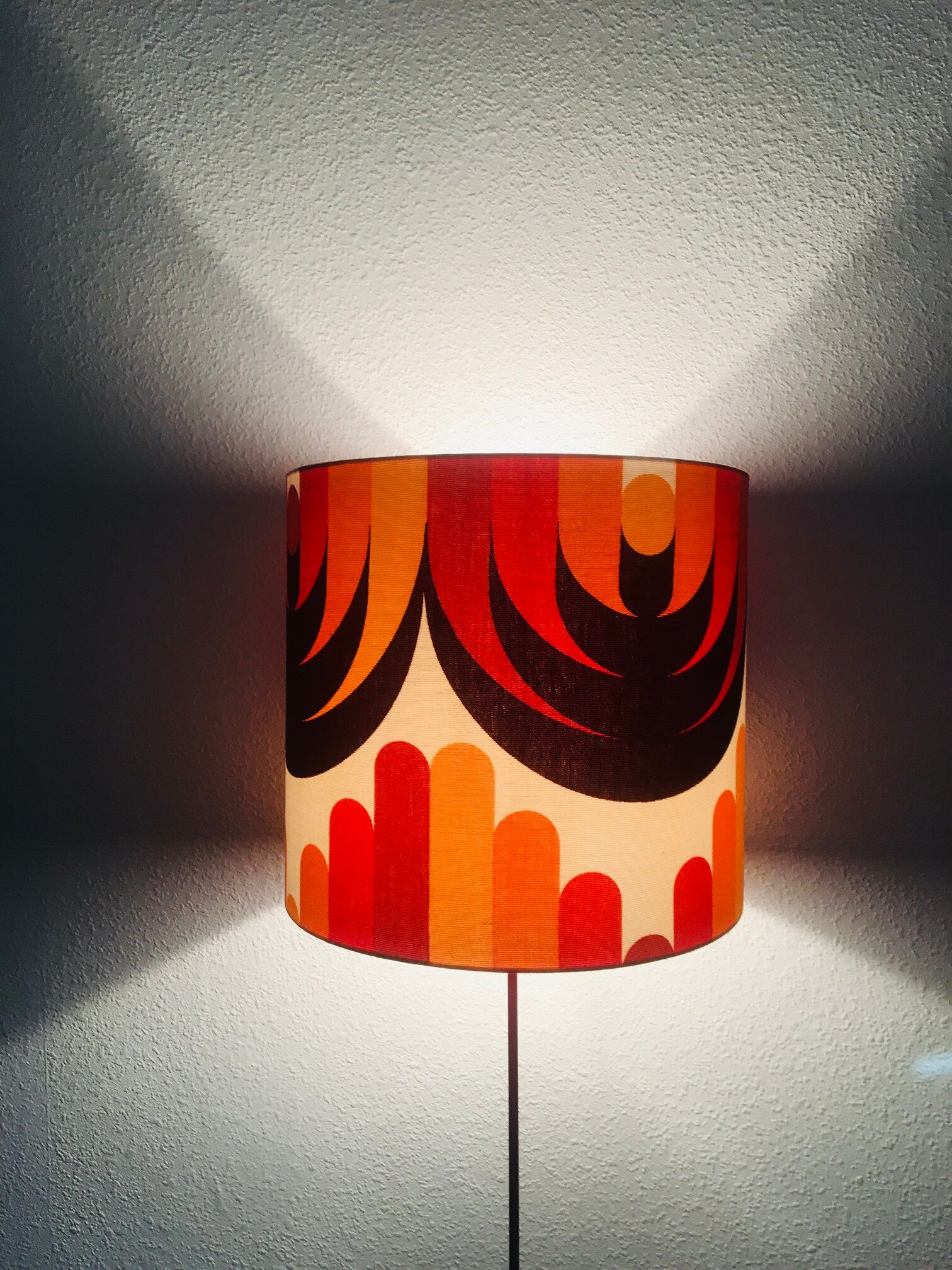 Athena h32 d35 lampshade vintage fabric 70s