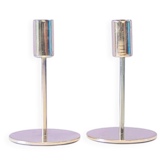 Set of 2 brass candlesticks with narrow tube