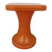 "Selup" orange plastic stool, pure 1970s design, France.