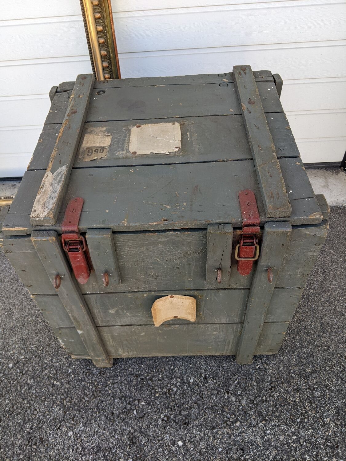 Dark green military trunk