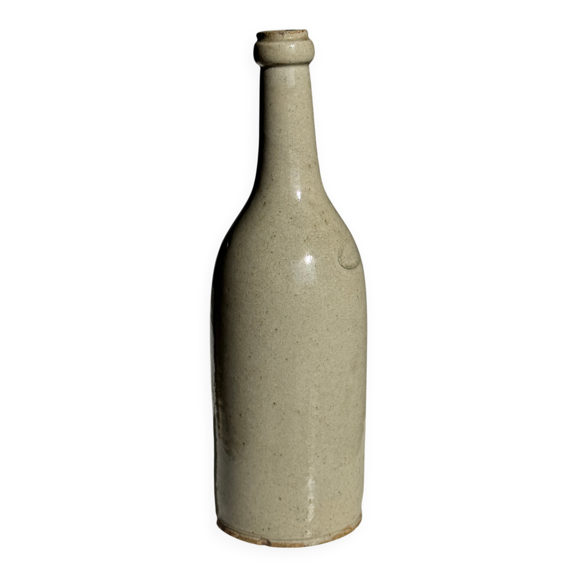 Bouteille vintage en grès beige moucheté H31