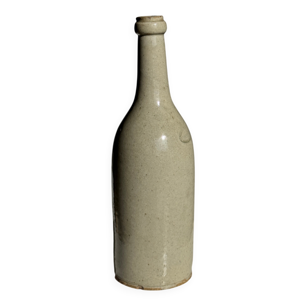 Bouteille vintage en grès beige moucheté H31 — Beyit