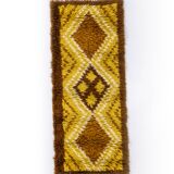 Scandinavian vintage hand knotted rya rug. A small one: 104 x 43 cm (41 x 1