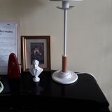 Aluminor metal and wood table lamp