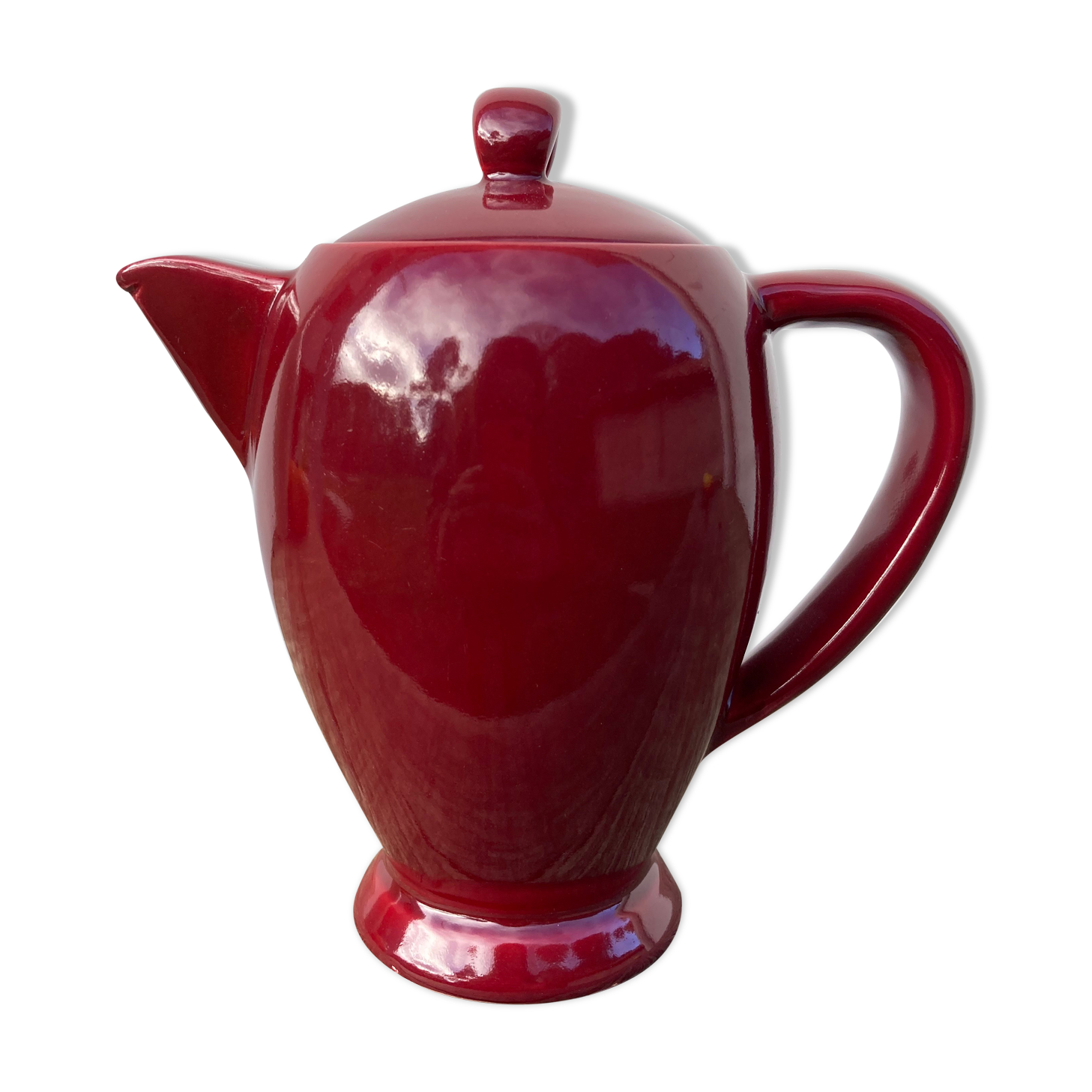Vintage burgundy red teapot