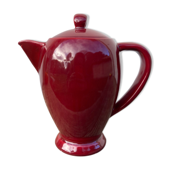 Vintage burgundy red teapot