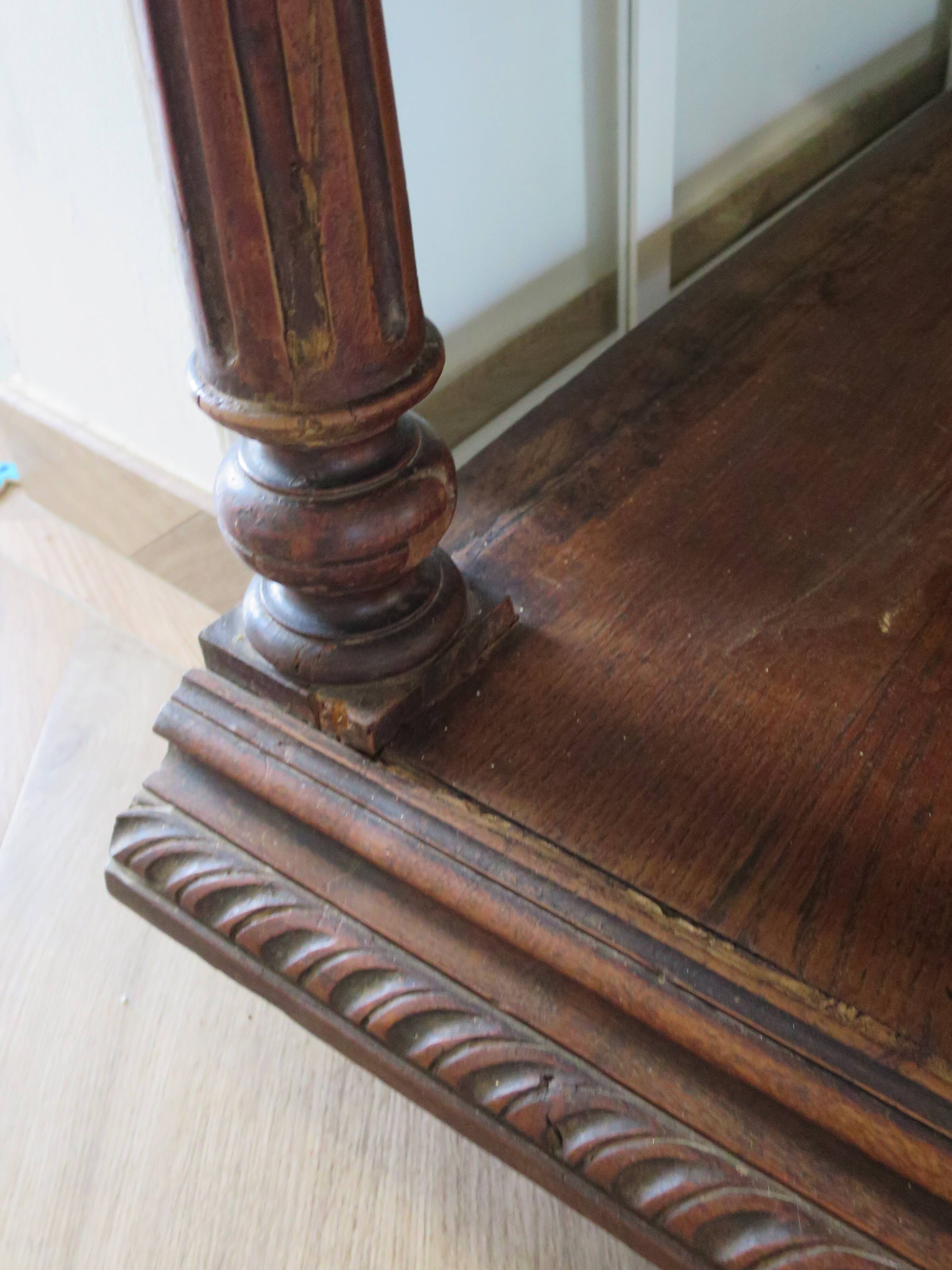 Ancien-Desserte-Console-Meuble de présentation-Henry II-fin xixème