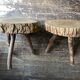 Pair of mountain coffee tables made of wooden logs from the 1970s.