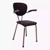 Tubax chair from the 50s, chrome and black imitation leather