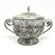 Art Nouveau sugar bowl, silver-plated brass, Poland, 1920s