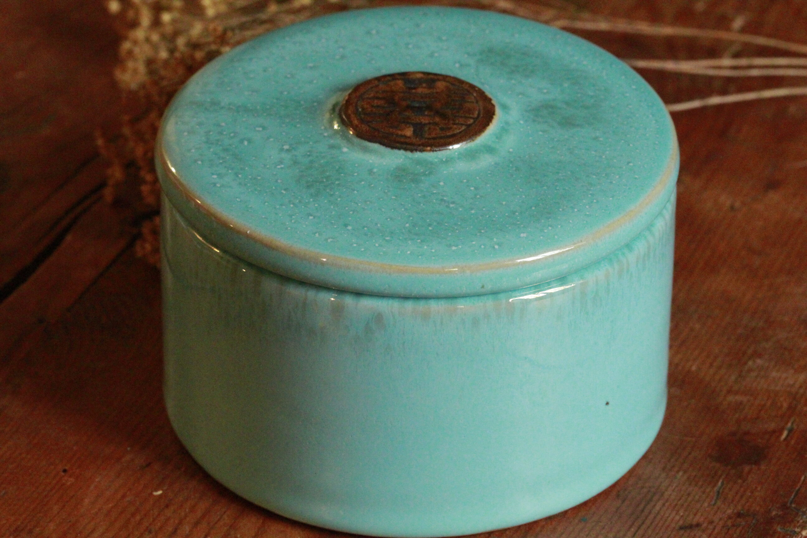 Japanese blue ceramic box
