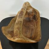 Panier en bois d'olivier brutaliste