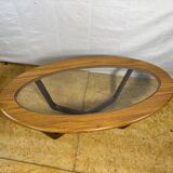 Mid-Century Retro Vintage Coffee Table by Schreiber   Formica Top • Glass D