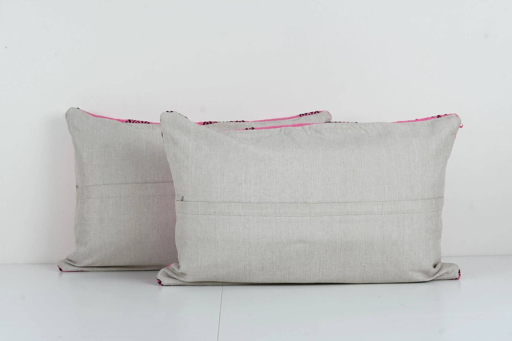 Set of 2 vintage kilim cushion covers 41x61 cm