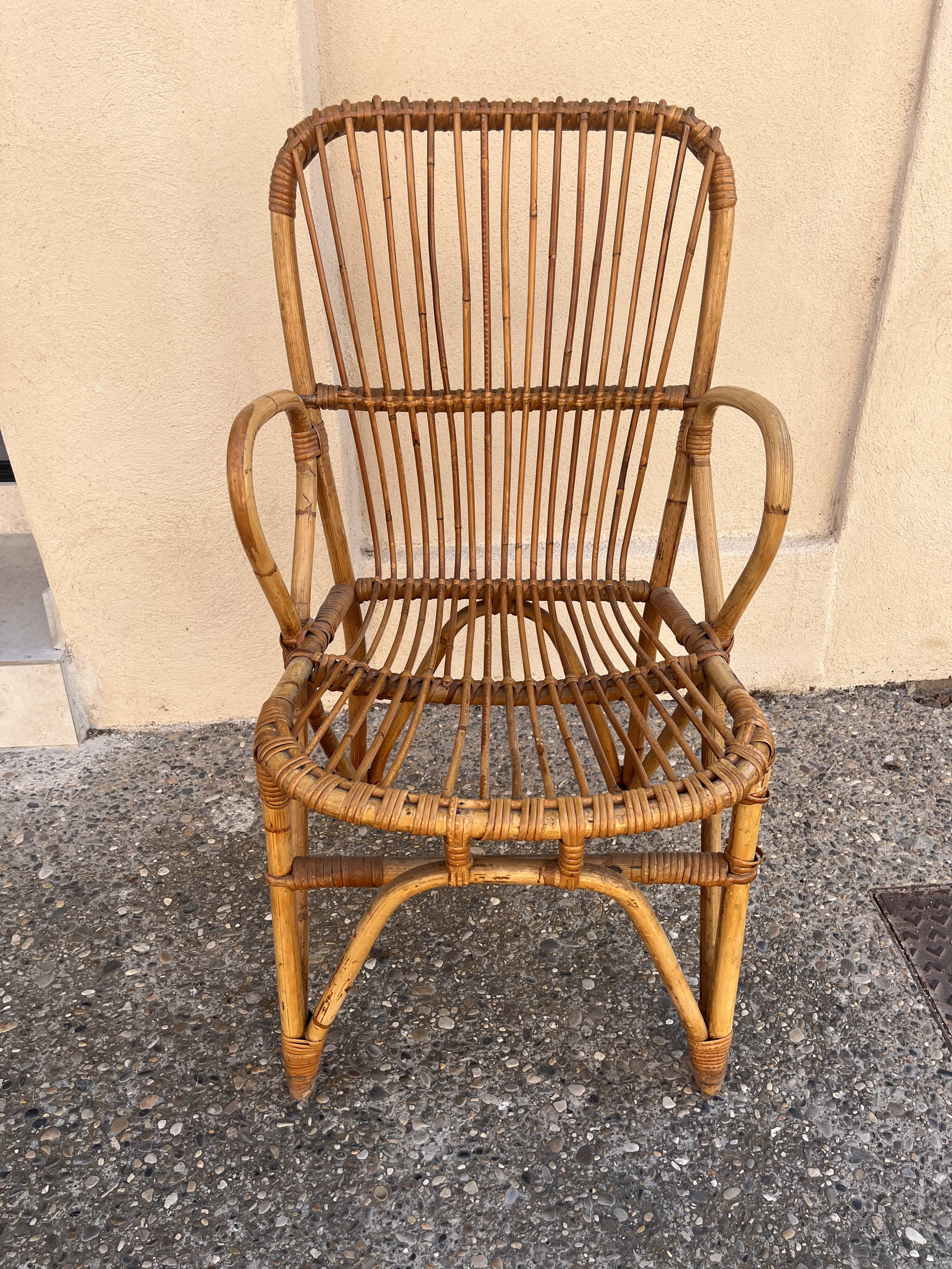 vintage rattan chair 1960