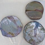 Georges Sybesma trois plats  céramique grès vers 1990/2000