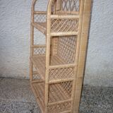 Rattan and wicker folding shelf