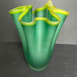 Handkerchief vase in frosted glass