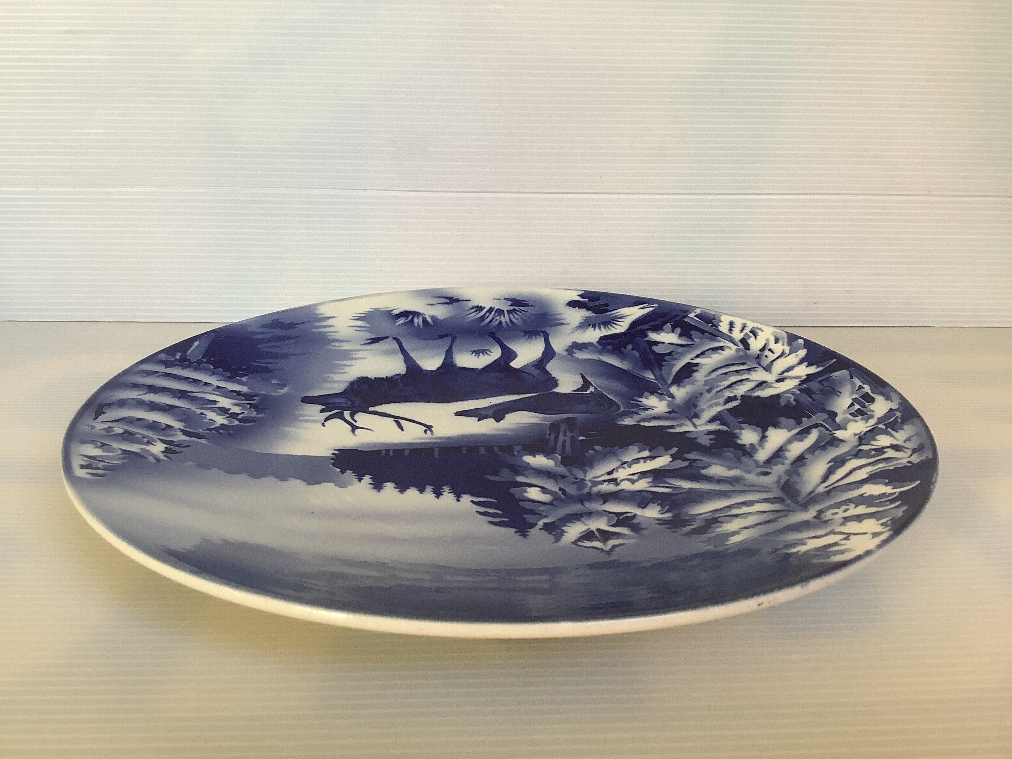 Old blue plate fir deer doe Villeroy and Boch