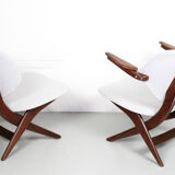 Set of 2 Louis van Teeffelen for Webe easy chairs "pelican",   1960s