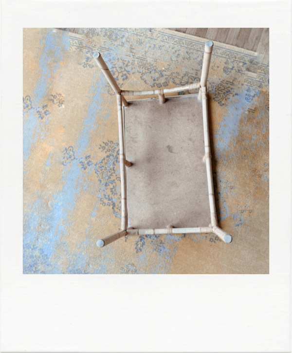 Table basse en rotin années 70